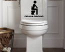 Loading Bathroom Wall Decal Closestool Sticker Modern Vinyl Wall Decals